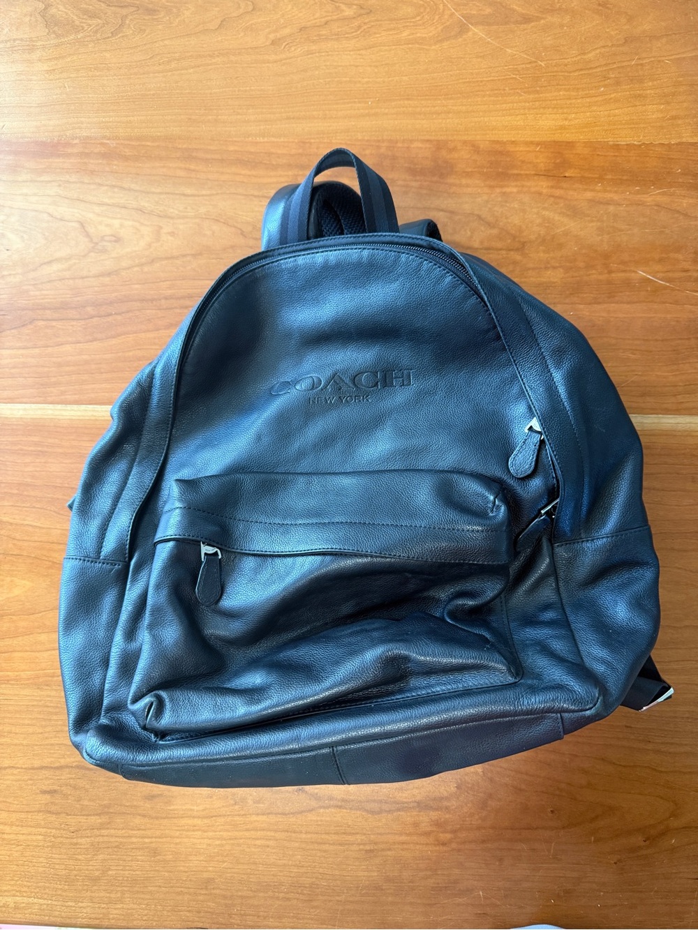 Coach Black Leather Backpack